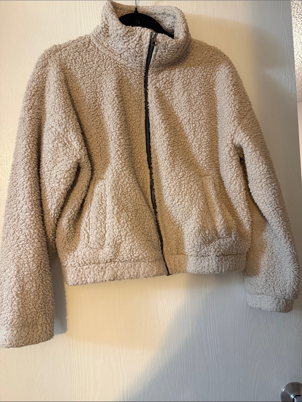 American Eagle Outfitters Beige Teddy Jacket